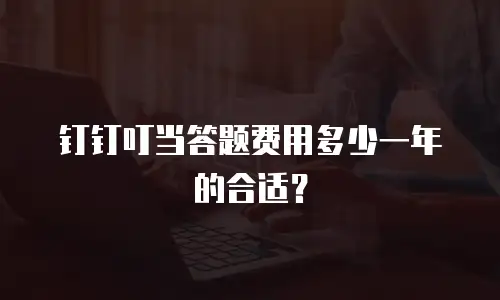 钉钉叮当答题费用多少一年的合适？