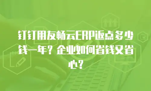 钉钉用友畅云ERP返点多少钱一年？企业如何省钱又省心？