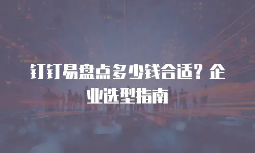 钉钉易盘点多少钱合适？企业选型指南