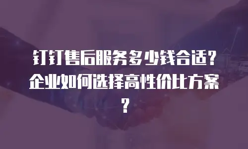 钉钉售后服务多少钱合适？企业如何选择高性价比方案？