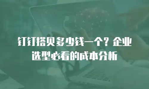 钉钉搭贝多少钱一个？企业选型必看的成本分析