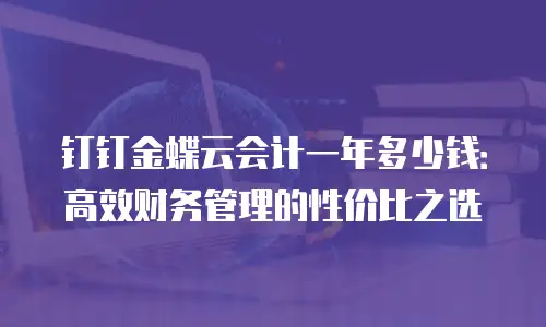 钉钉金蝶云会计一年多少钱：高效财务管理的性价比之选