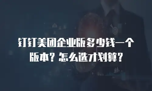钉钉美团企业版多少钱一个版本？怎么选才划算？