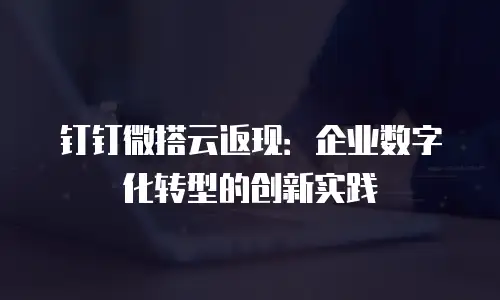 钉钉微搭云返现：企业数字化转型的创新实践