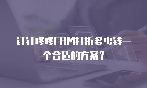 钉钉咚咚CRM打折多少钱一个合适的方案？