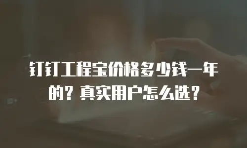 钉钉工程宝价格多少钱一年的？真实用户怎么选？