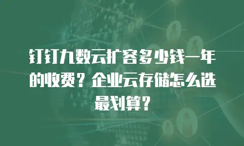 钉钉九数云扩容多少钱一年的收费？企业云存储怎么选最划算？