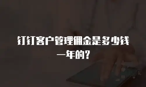 钉钉客户管理佣金是多少钱一年的？