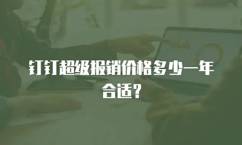 钉钉超级报销价格多少一年合适？