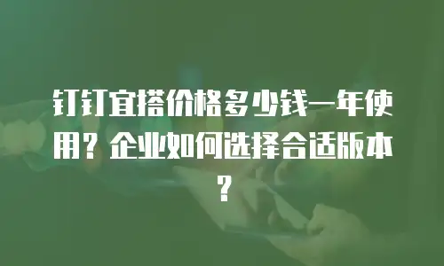 钉钉宜搭价格多少钱一年使用？企业如何选择合适版本？