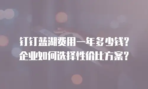 钉钉蓝湖费用一年多少钱？企业如何选择性价比方案？