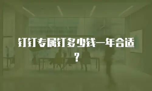 钉钉专属钉多少钱一年合适？