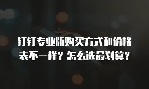 钉钉专业版购买方式和价格表不一样？怎么选最划算？