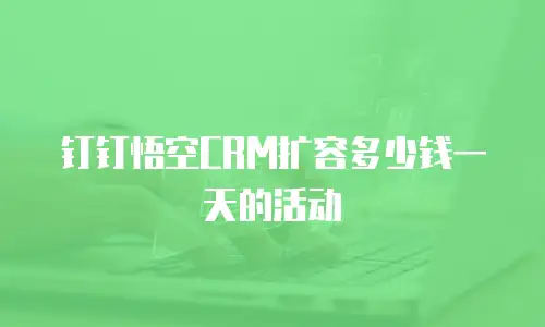 钉钉悟空CRM扩容多少钱一天的活动