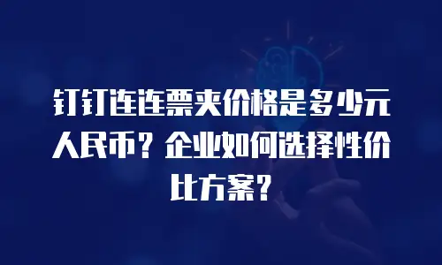 钉钉连连票夹价格是多少元人民币？企业如何选择性价比方案？