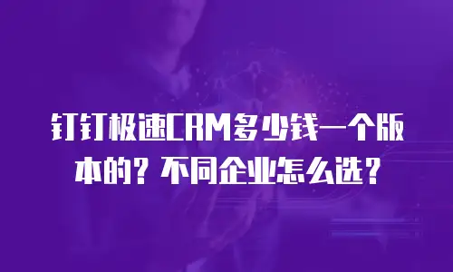 钉钉极速CRM多少钱一个版本的？不同企业怎么选？