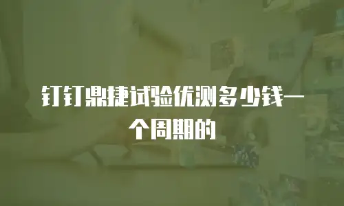 钉钉鼎捷试验优测多少钱一个周期的