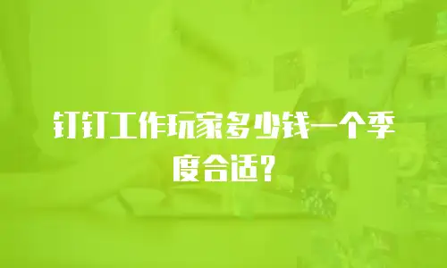 钉钉工作玩家多少钱一个季度合适？