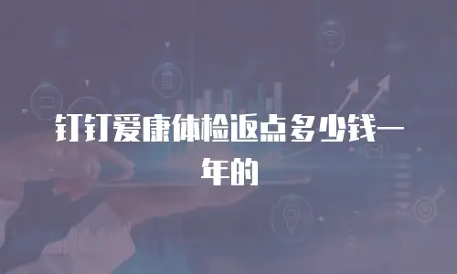 钉钉爱康体检返点多少钱一年的