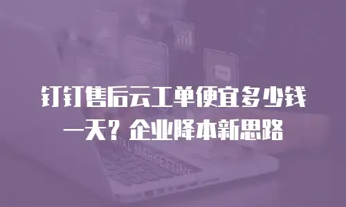 钉钉售后云工单便宜多少钱一天？企业降本新思路