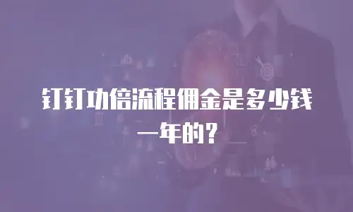 钉钉功倍流程佣金是多少钱一年的？