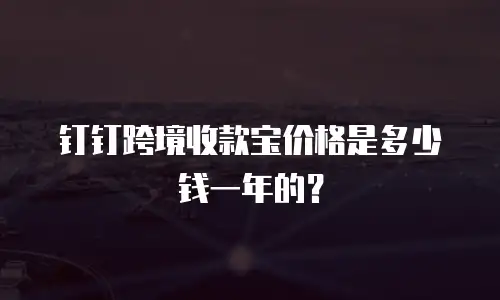 钉钉跨境收款宝价格是多少钱一年的？