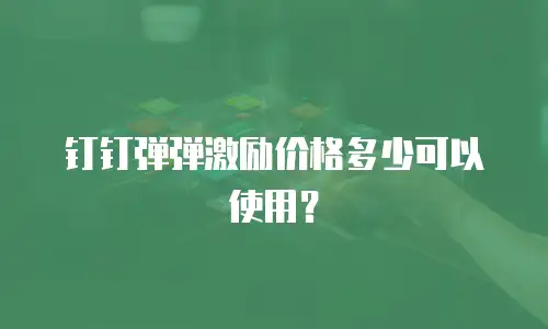 钉钉弹弹激励价格多少可以使用？