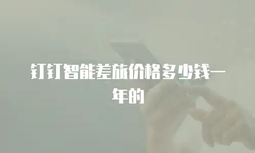 钉钉智能差旅价格多少钱一年的