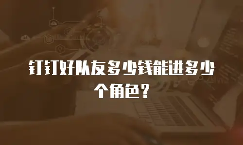 钉钉好队友多少钱能进多少个角色？