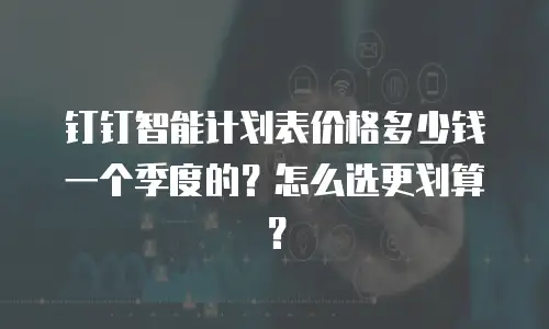 钉钉智能计划表价格多少钱一个季度的？怎么选更划算？