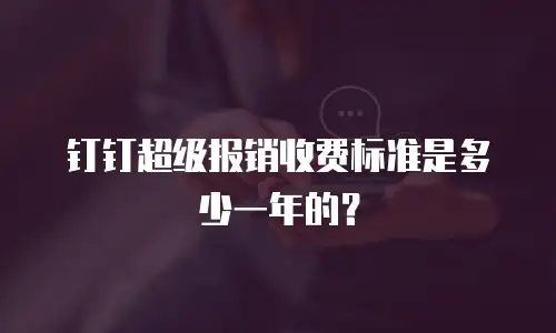 钉钉超级报销收费标准是多少一年的？