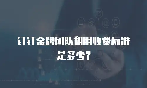 钉钉金牌团队租用收费标准是多少？