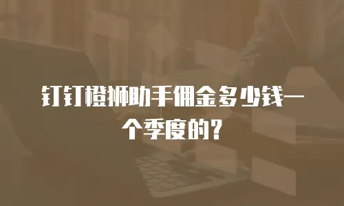 钉钉橙狮助手佣金多少钱一个季度的？