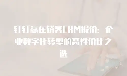 钉钉赢在销客CRM报价：企业数字化转型的高性价比之选