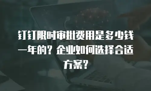钉钉限时审批费用是多少钱一年的？企业如何选择合适方案？