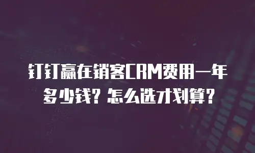 钉钉赢在销客CRM费用一年多少钱？怎么选才划算？