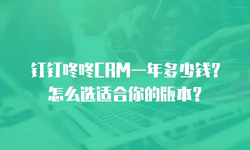 钉钉咚咚CRM一年多少钱？怎么选适合你的版本？