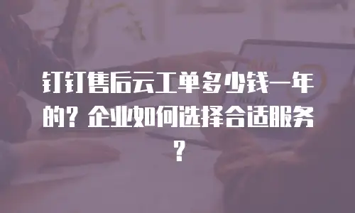 钉钉售后云工单多少钱一年的？企业如何选择合适服务？