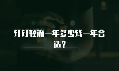 钉钉轻流一年多少钱一年合适？