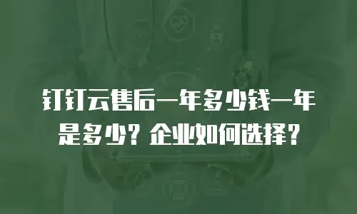 钉钉云售后一年多少钱一年是多少？企业如何选择？