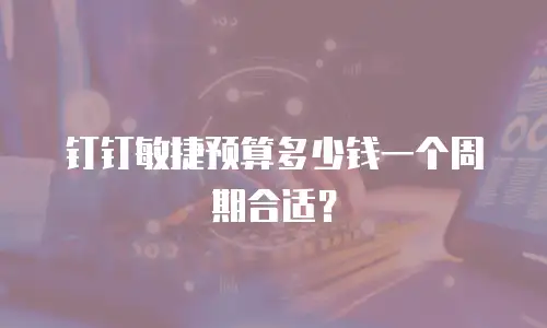 钉钉敏捷预算多少钱一个周期合适？