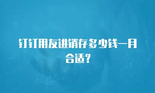 钉钉用友进销存多少钱一月合适？