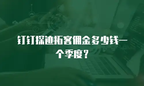钉钉探迹拓客佣金多少钱一个季度？