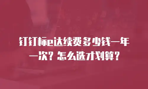 钉钉标e达续费多少钱一年一次？怎么选才划算？