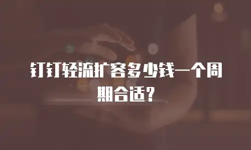 钉钉轻流扩容多少钱一个周期合适？