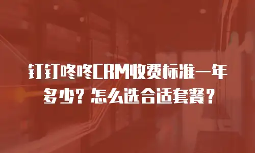 钉钉咚咚CRM收费标准一年多少？怎么选合适套餐？