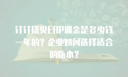 钉钉搭贝ERP佣金是多少钱一年的？企业如何选择适合的版本？