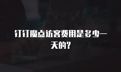 钉钉魔点访客费用是多少一天的？