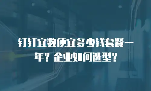 钉钉宜数便宜多少钱套餐一年？企业如何选型？