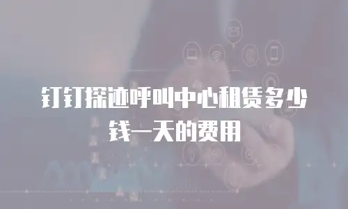 钉钉探迹呼叫中心租赁多少钱一天的费用